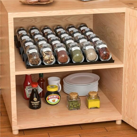 Adjustable Acrylic Spice Drawer Organizer 4 Tier Expandable Rack for Kitchen Jar - Picture 2 of 7